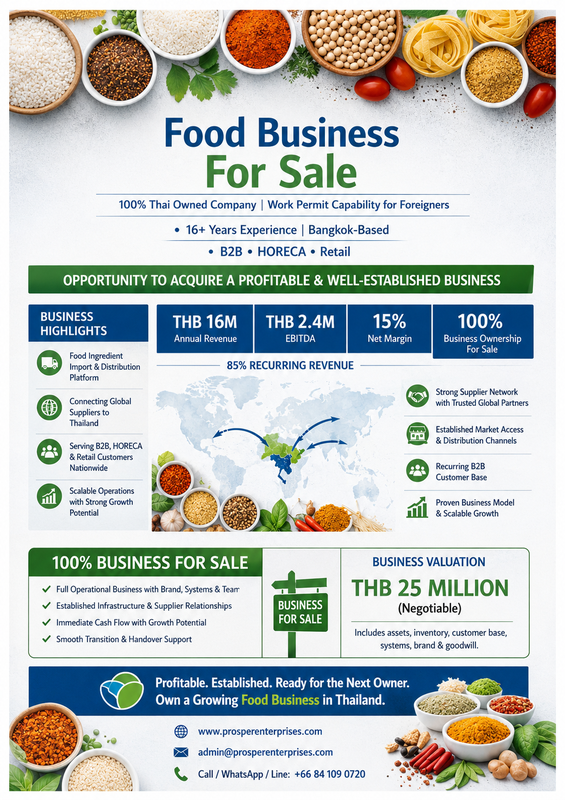 Food Ingredients Company for Sale in Bangkok, Thailand