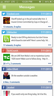Feedly for news and social updates, available for iOS, Android, and on the web.