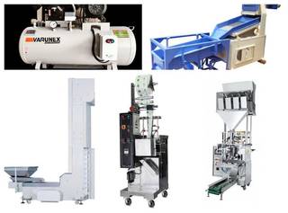 For Sale: 4 head automatic packing machines with video jet thermal printers & Z-type elevator.