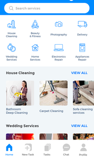 Company with a mob application that offers 25 services from plumber to home salon services.