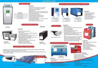 Design, manufacturing, marketing and service providers of UPS, Line interactive UPS, Servo stabilizer, Solar PCU.