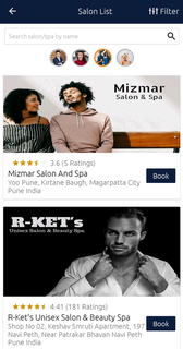 Online platform connecting salons and customers in Pune, Indore & Bhopal, having 250+ registered salons.