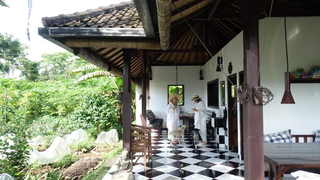 For Sale: Organic farm with a cafe and farmhouse in Tabanan, including land and buildings.