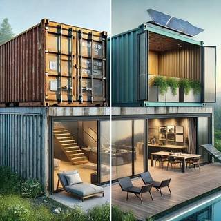 Eco-friendly luxury tourism project using repurposed containers, offering unique glamping experiences with modern amenities.