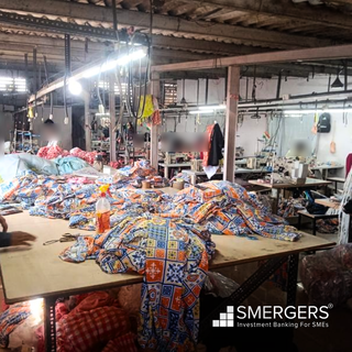 Sakinaka based garment unit with capacity to produce up to 12,000 pieces/month for sale.