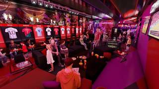 Unique thematic sports bar offering a soccer-inspired dining experience and merchandise.