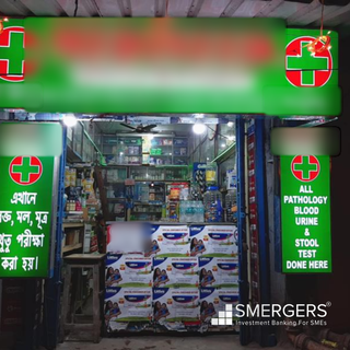 Two pharma shops on the main street with average billing of INR 5-6L per month.