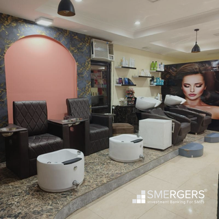 Premium unisex salon for sale in Malviya Nagar Main Road New Delhi.