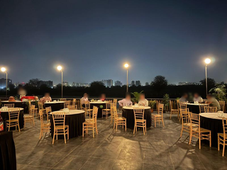 Multicuisine restaurant with a unique entrance structure and well-received Indian cuisine food.