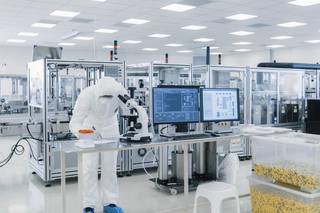 For sale: New pharmaceutical manufacturing facility with potential for high-volume production capacity and growth.