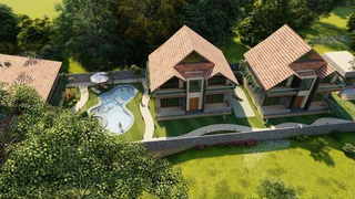 8-room resort with restaurant and pool nearing completion located close to Corbett National Park.