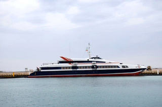 Luxury cruise ship that receives around 800 passengers during good seasons based in Kish Island.