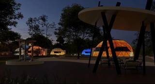 Planned hotel chain that will offer spherical houses, coworking spaces, wellness programs, seeking investment.