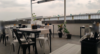 Vibrant rooftop café offering delicious food, refreshing drinks, and relaxing ambience with stunning views.