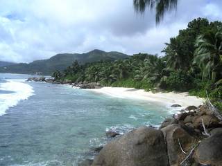 Eco resort with own spring water, rainforest/2 beaches/sea view for luxury, wellness, training in Seychelles.