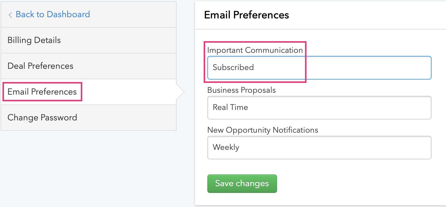 Email Preferences - 2nd Page
